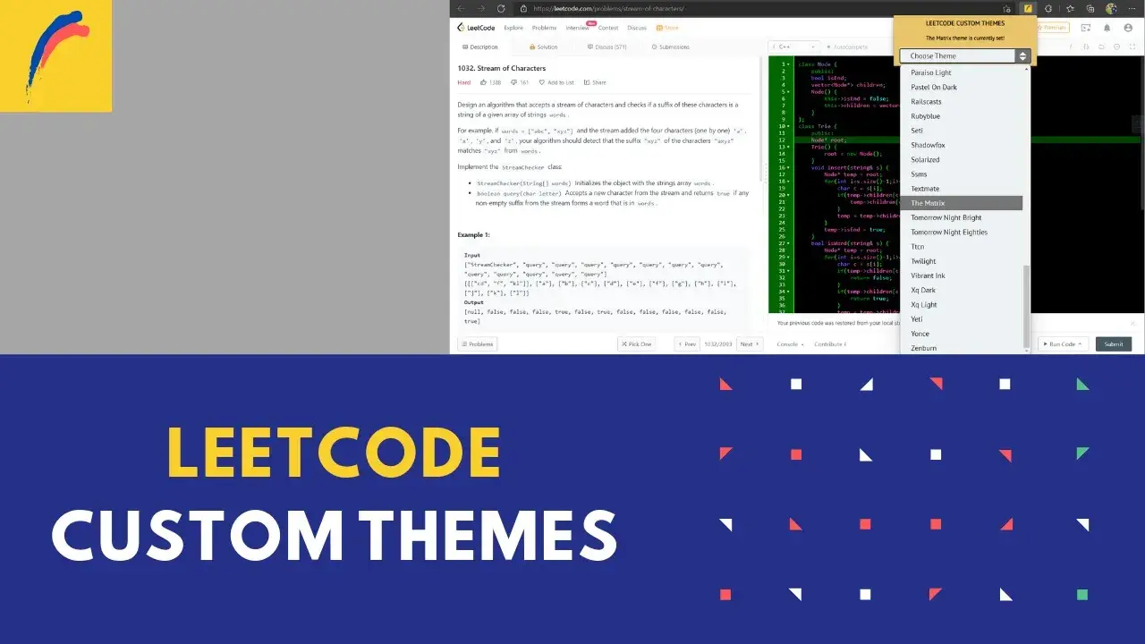 Leetcode Custom Themes